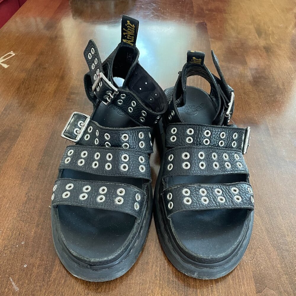 Doc Martens Leather Eyelet Trim Gladiator Sandals